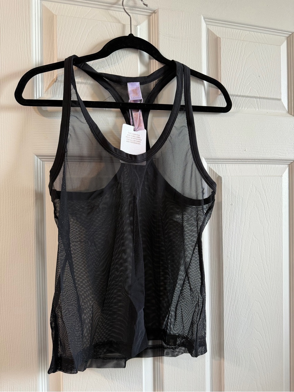 Savage X Fenty Black Sheer Mesh Racerback Tank